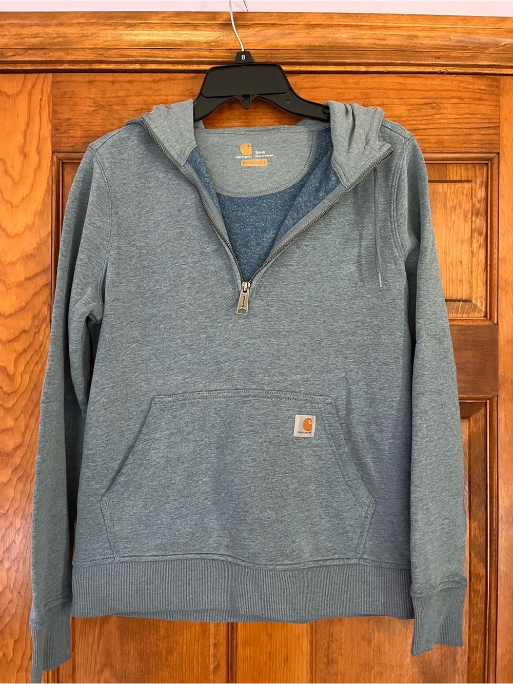 Carhartt Women's Half-Zip Hoodie in Heather Blue